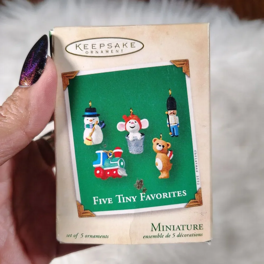 Vintage Hallmark 2002 Miniature “Five Tiny Favorites” Ornaments